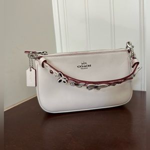 Vintage Coach Mini Shoulder Bag in White with Butterfly Detail